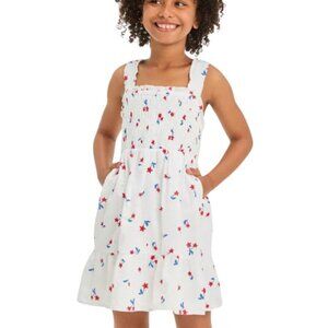 Girls' Sleeveless Open-Back Cherry Stars Americana Dress
